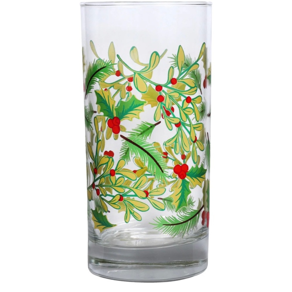 Holly Berry Clear Glass Coolers, 16-oz.